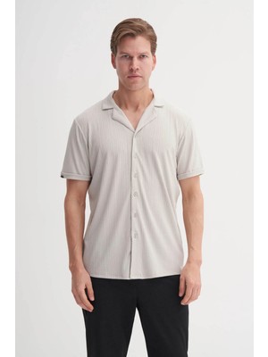 Cazador Regular Fit Örme Açık Gri Erkek Gömlek 20410