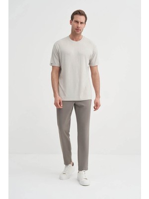 Cazador Regular Fit Dokulu Gri Erkek T-Shirt 42530