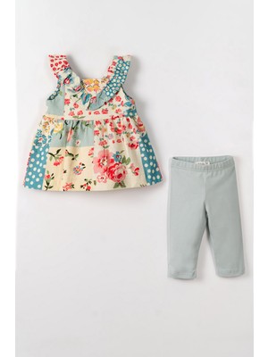 Ugly Duck 01-04 Yaş Arası Joy Taytlı Takım - Ekru-Mavi