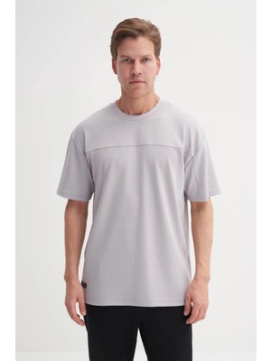 Cazador Relax Fit Bisiklet Yaka Örme Gri Erkek T-Shirt 40070