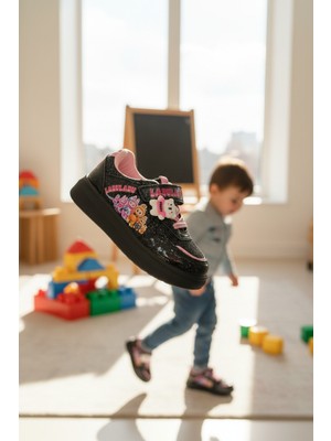 Enoch Labubu Karakter Baskılı Kız Çocuk Spor Ayakkabı Cırtlı