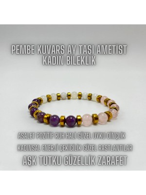 Sertifikalı Çakra Bileklik-Ametist-Pembe Kuvars-Akik-Kaplan Gözü-Aventurin- Kristal Kuvars-Lapis
