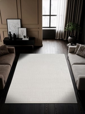 Cotto Home Solos OL003W Beyaz Akrilik Halı Yumuşak Dokulu Pamuk Taban Tozu Az Salon Yatak Odası Mutfak Koridor