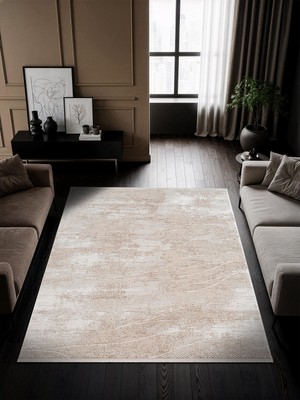 Cotto Home Solos OL004B Bej Akrilik Halı Yumuşak Dokulu Pamuk Taban Tozu Az Salon Yatak Odası Mutfak Koridor