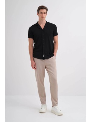 Cazador Regular Fit Örme Siyah Erkek Gömlek 20410