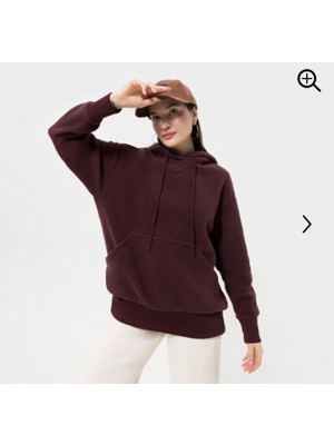 Nike Sportswear Plush Pullover Hoodie Kahvereengi Polar Bol Kalıp Kahverengi Kadın Sweatshirt DQ6840-652