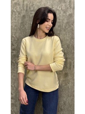 Leilaa Bisiklet Yaka Modal Kumaş Basic Sweatshirt