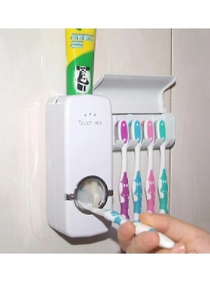 Lüx Otomatik 5'li Diş Fırçalığı ve Diş Macun Sıkacağı Seti Beyaz