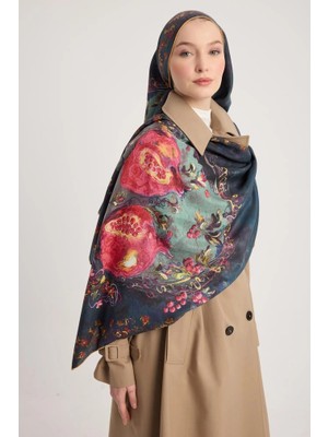 Maisa Göknar Pamuk Ipek Şal Lacivert