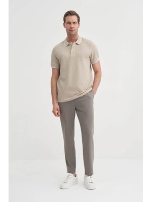 Cazador Slim Fit Bej Erkek T-Shirt 42470