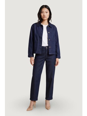 Only Kadın Onlashby Çift Cepli Düğmeli Jean Ceket 15364598 Koyu Mavi