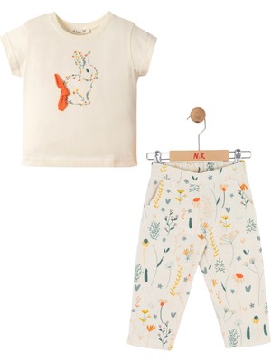 Ugly Duck Nk 1-4 Yaş Arası Tavşan Bluz Keten Pantolon Takım - Krem