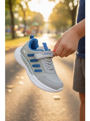 Enoch Çizgi Detaylı Çocuk Spor Ayakkabı Cırtlı