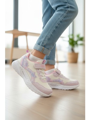 Enoch Kız Çocuk Spor Ayakkabı Cırtlı ve Bağcıklı Konfor Model