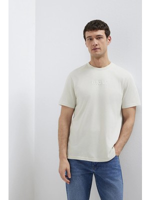 Mavi Erkek Logo Baskılı %100 Pamuk T-Shirt M0612732 Sis Gri