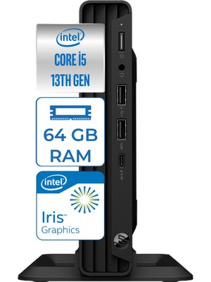 Hp Pro Mini 400 G9 Intel I5 1335U 4,6ghz 64GB 256GB SSD Intel® Iris® Xe WIN11PRO Mini Masaüstü Bilgisayar A55C4ETDP21+ZETTAUSBBELLEK