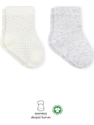 Oyunca   Puan Derby Penye Soket Çorap 2'li BS10103 Gri Ekru