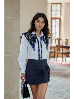 Walkenzo Işık Efektli Bağlamalı Modern Kadın Omuz Şalı