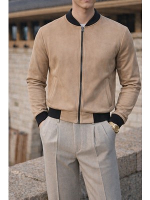 Comstar Erkek Smart Casual Kahve Nubuk Ceket