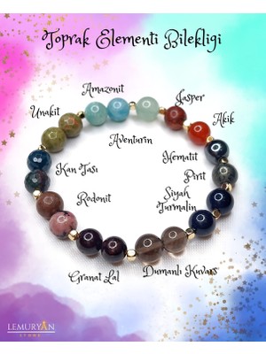 Herkimer Doğaltaş Orijinal Doğaltaş Unisex Toprak Elementi Enerji Bilekliği