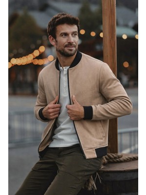 Comstar Erkek Comfort Fit Basic Kahve Süet Nubuk Ceket