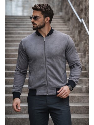 Comstar Erkek Basic Dar Kalıp Füme Nubuk Ceket