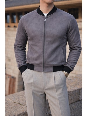 Comstar Erkek Smart Casual Füme Nubuk Ceket