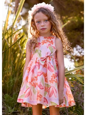 Mayoral Kız Çocuk Çiçekli Elbise Pembe