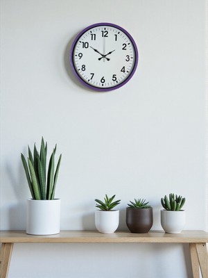 Çetiner Group 36 cm Mor Standart Duvar Saati