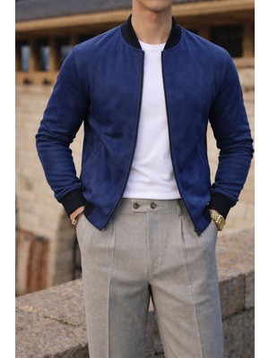 Comstar Erkek Smart Casual Lacivert Nubuk Ceket