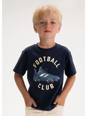 Mayoral Erkek Çocuk Footbol Baskılı Tshirt Lacivert