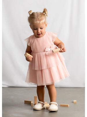Mayoral Kız Bebek Pileli Tül Elbise Pembe