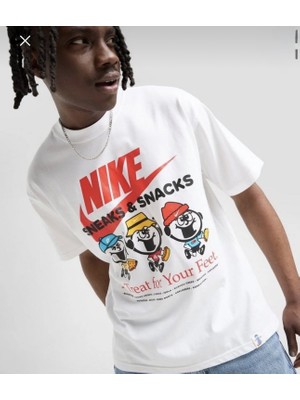 Nike Tee MAX90 Sole Food Bol Kalıp Beyaz Erkek T-Shirt HJ0754-100