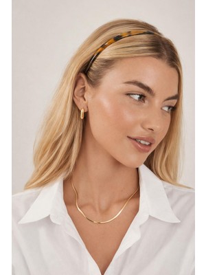 New Obsessions Midi Kaplumbağa Kabuğu Desenli Asetat Taç -1 cm