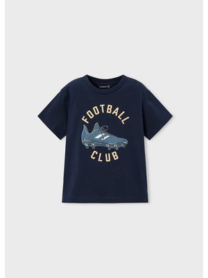 Mayoral Erkek Çocuk Footbol Baskılı Tshirt Lacivert