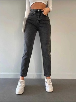 Bees Jeans Julia Kadın Füme Yüksek Bel Mom Jeans Kot Pantolon