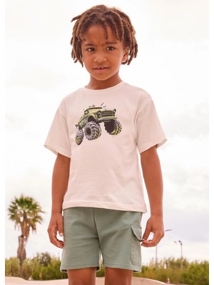 Mayoral Erkek Çocuk Kargo Cepli Penye Şort Yeşil