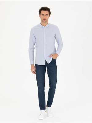 Cacharel Erkek Koyu Mavi Slim Fit Pamuk Karışımlı Jean Pantolon 50284455-VR032