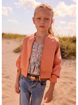 Mayoral Kız Çocuk Fermuarlı Hırka Turuncu