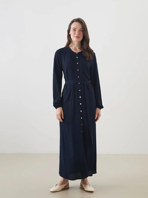 Lc Waikiki Yeni Sezon Bisiklet Yaka Pileli Gömlek Elbise