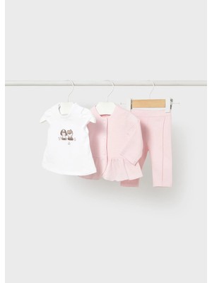 Mayoral Yenidoğan Kız Bebek Kedili Tayt Takım Pembe