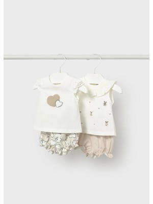 Mayoral Yenidoğan Kız Bebek Dörtlü Penye Takım Bej