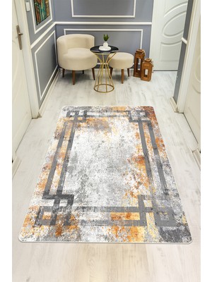 Dolce Mariee Dijital Baskı Eskitme Desen Kaymaz Taban Halı H0146