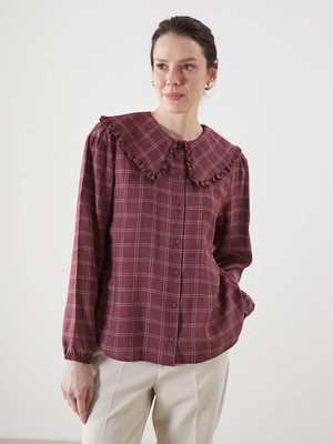 Lc Waikiki Yeni Sezon Bebe Yaka Ekose Kadın Gömlek