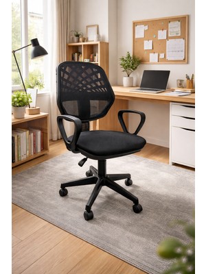 Argedemo Eko Çalışma Sandalyesi Tekerlekli,dönerli Yükseklik Ayarlı