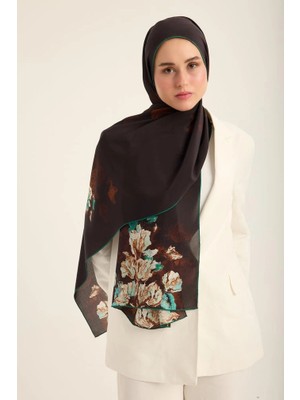 Maisa Nevbahar Krep Ipek Şal Kahverengi