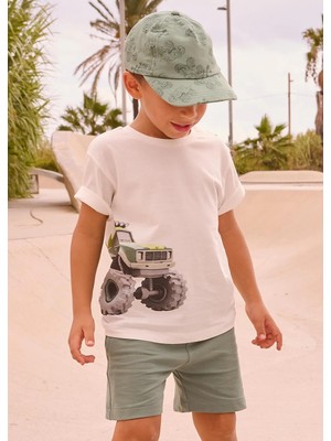 Mayoral Erkek Çocuk Çift Yön Baskılı Penye Şort Takım Yeşil