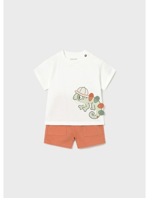 Mayoral Erkek Bebek Iguana Penye Şort Takım Turuncu
