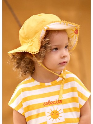Mayoral Kız Bebek Çift Taraflı Penye Şapka Sarı