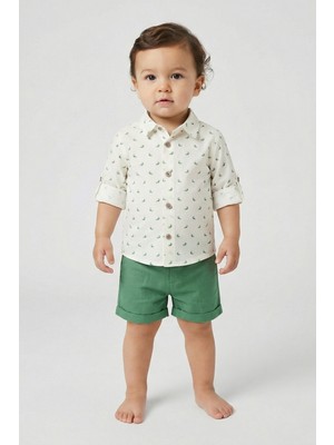 Mayoral Abel Lula Erkek Bebek Helsinki Gömlek ve Şort Takım Yeşil